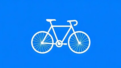 Fototapeta premium Bicycle Icon on Blue Background