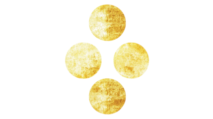 Set of Yellow Circle Brush Illustrations on a Transparent Background Generative AI