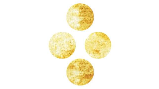 Set of Yellow Circle Brush Illustrations on a Transparent Background Generative AI