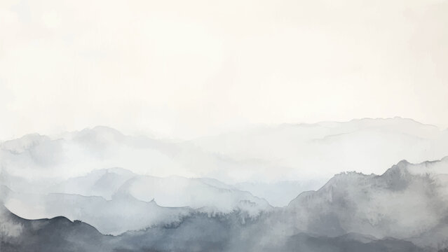 Abstract horizontal watercolor background. Hand drawn vector texture. Brush stroked painting pastel color watercolour