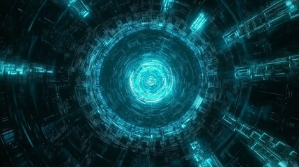 Fototapeta premium A futuristic geometric shapes and digital elements with a circular design