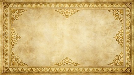 Obraz premium Ornate parchment texture with intricate borders and golden accents, classic design, parchment details, decorative border, intricate edge, luxurious feel