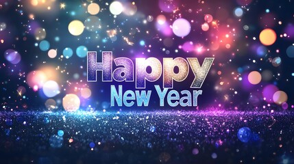 Concept illustration for "Happy New Year" celebration. New Year, vector, modern, greeting card, poster, social media,holiday banner