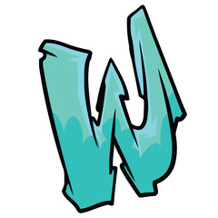 W Graffiti Font  Street. Font Hip-hop Typography