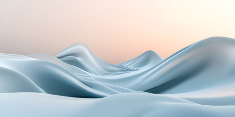 Abstract Flowing Landscape: A serene and calming abstract backdrop, featuring soft, flowing, blue and white 3D shapes. This minimalist design evokes feelings of serenity, tranquility.