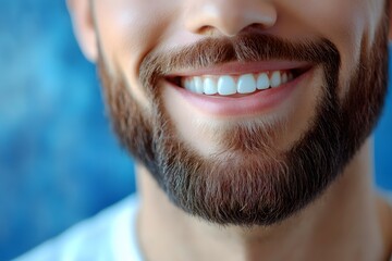 Fototapeta premium Close up of a bearded man smiling
