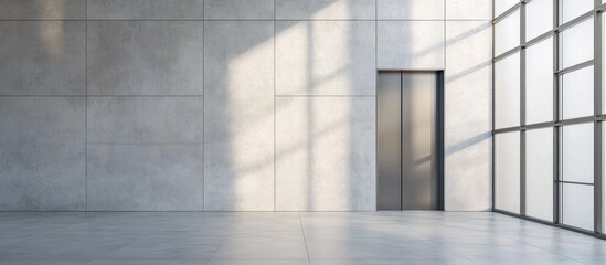 Obraz premium Modern Lobby with Elevator and Window