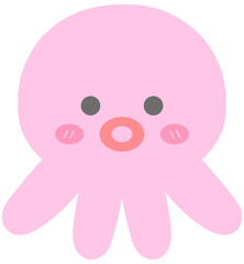 Hand Drawn Cute Sea Octopus Animal Cartoon 