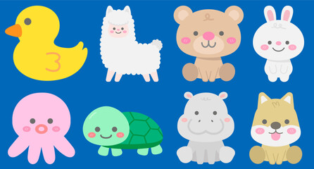 Kids Hand Drawn Cute and lovely Animal Characters