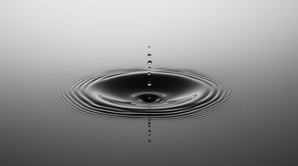 Water drop impact, creating concentric ripples on water surface, abstract background