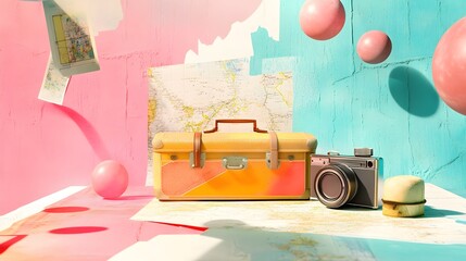 Traveling background, 3d illustration. 