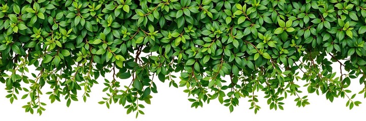Wild privet branch bush shrub isolated on white background, foliage, wild, bush