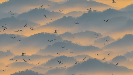 birds flying in the sky