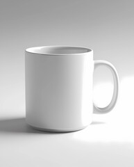 Obraz premium Simple White Mug, AI Generated Image