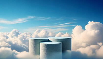 A Picture Of A Sky With Clouds And A Blue Background