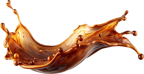 coffee liquid flow splash isolated