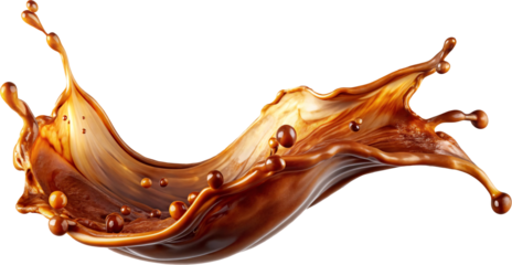 coffee liquid flow splash isolated