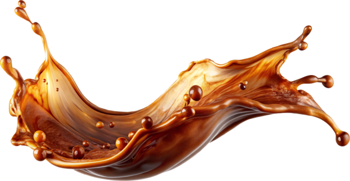coffee liquid flow splash isolated