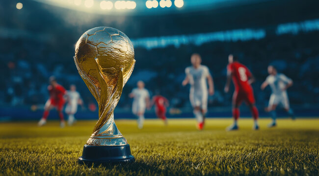 iconic trophy shines brightly on field during exciting match