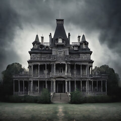 Obraz premium Haunted House 3D drawing Victorian gothic