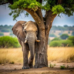 an-elephant-attempting-to-play-hide-and-seek-behin