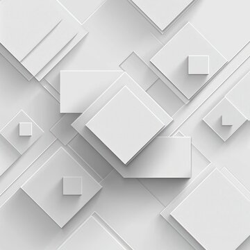 A digital artwork featuring a 3D geometric design composed of cubes and squares arranged in an angul