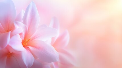 Fototapeta premium Exquisite pink flower in bloom, a macro portrait with dreamy bokeh background closeup