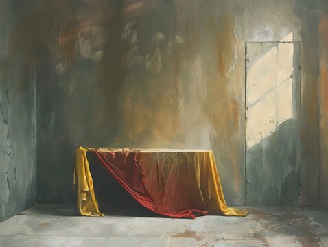 A Glimpse into a Forgotten Room: Still Life with Drapes and Light