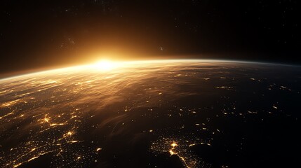 Dimming light towards the poles, reflecting less data activity or connectivity.