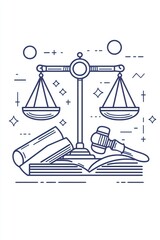 Sleek legal services icon in line style, designed for clarity and professionalism.