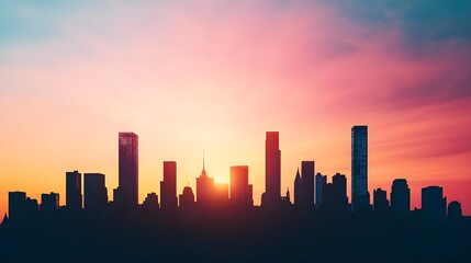 Cityscape Sunset Silhouette