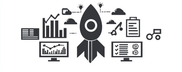 Modern glyph icon for marketing strategies, detailed promotional symbol.