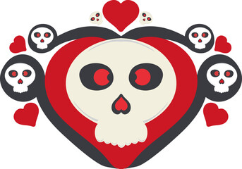 Skull and Heart Illustration
