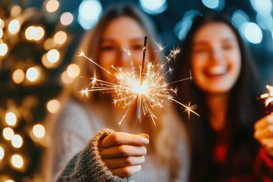 Close-up of sparkler with blurred background