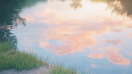 Fototapeta premium Calm Sunset Over a Grassy Estuary