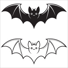 Bat icon. Vector illustration of a bat on a white background, bat icon, bat vector, bat illustration, animal icon, bat silhouette, bat symbol, bat graphic, bat logo, flying bat icon