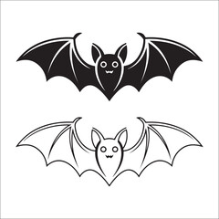 Bat icon. Vector illustration of a bat on a white background, bat icon, bat vector, bat illustration, animal icon, bat silhouette, bat symbol, bat graphic, bat logo, flying bat icon