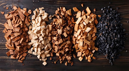 Aromatic wood chips ideal for smoking meat, perfect for culinary enthusiasts seeking rich flavors