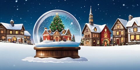 Magical Snow Globe Christmas Village