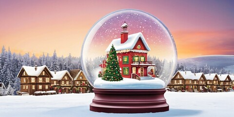 Magical Winter Wonderland in a Snow Globe