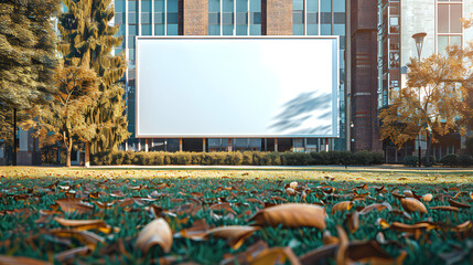 blank billboard poster mockup on college campus, event promotion and educational branding
