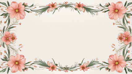 Obraz premium frame with flowers
