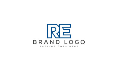 RE logo design vector template design for brand.