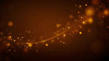 Elegant golden background with sparkling particles for a luxurious and festive atmosphere.