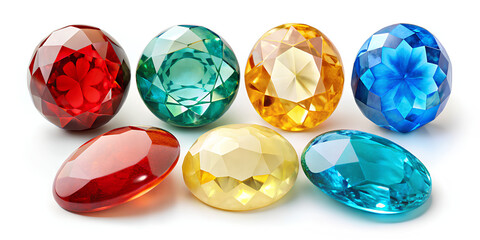 Set of Colorful gem stones isolated on white background.png