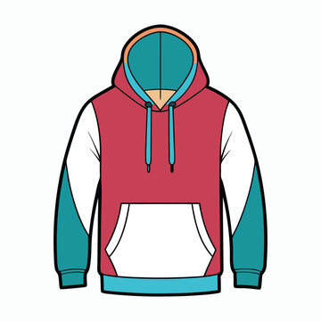 red teal white hoodie design clip art preview