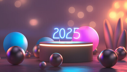 Neon 2025 New Years Eve Celebration Design