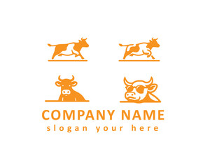 Fototapeta premium Dynamic cow logo with sunglasses, embodying a modern and stylish brand