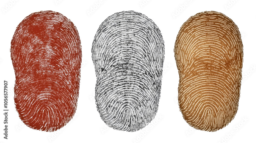 Poster biometric fingerprint symbols set showcasing unique identity patterns generative ai