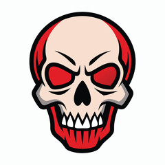 vector skull on white background